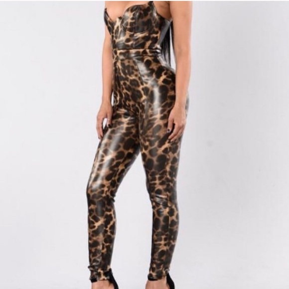 one piece leopard jumpsuit